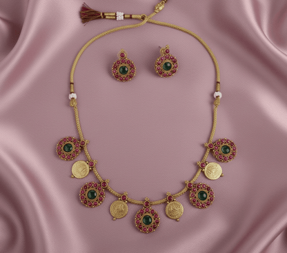 Multicolor Tarini Coin Necklace Set