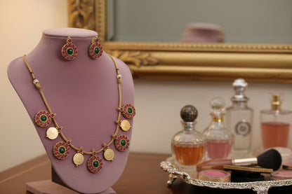 Multicolor Tarini Coin Necklace Set