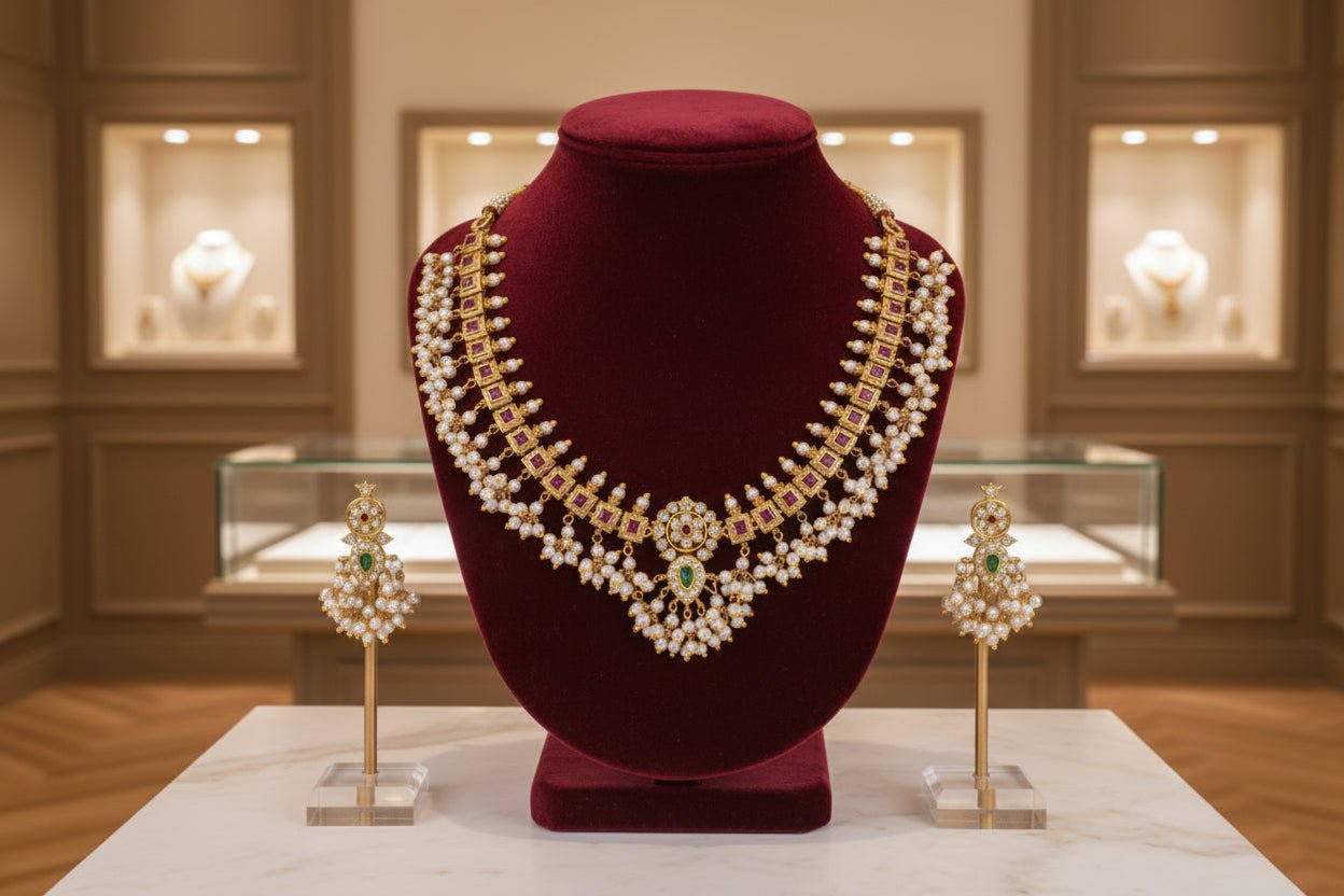 Pink Lalita Guttapusalu Necklace Set