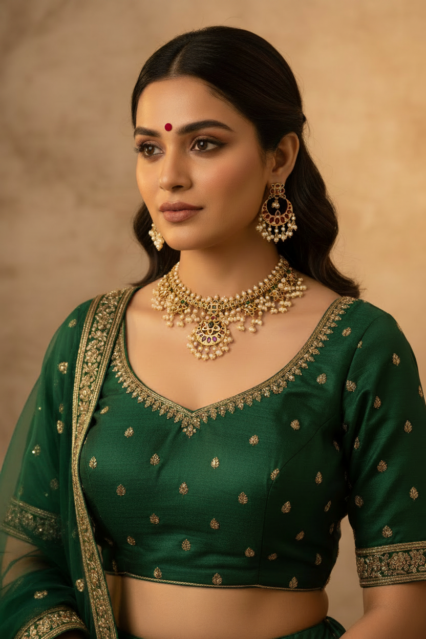Multicolor Leela Guttapusalu Necklace set