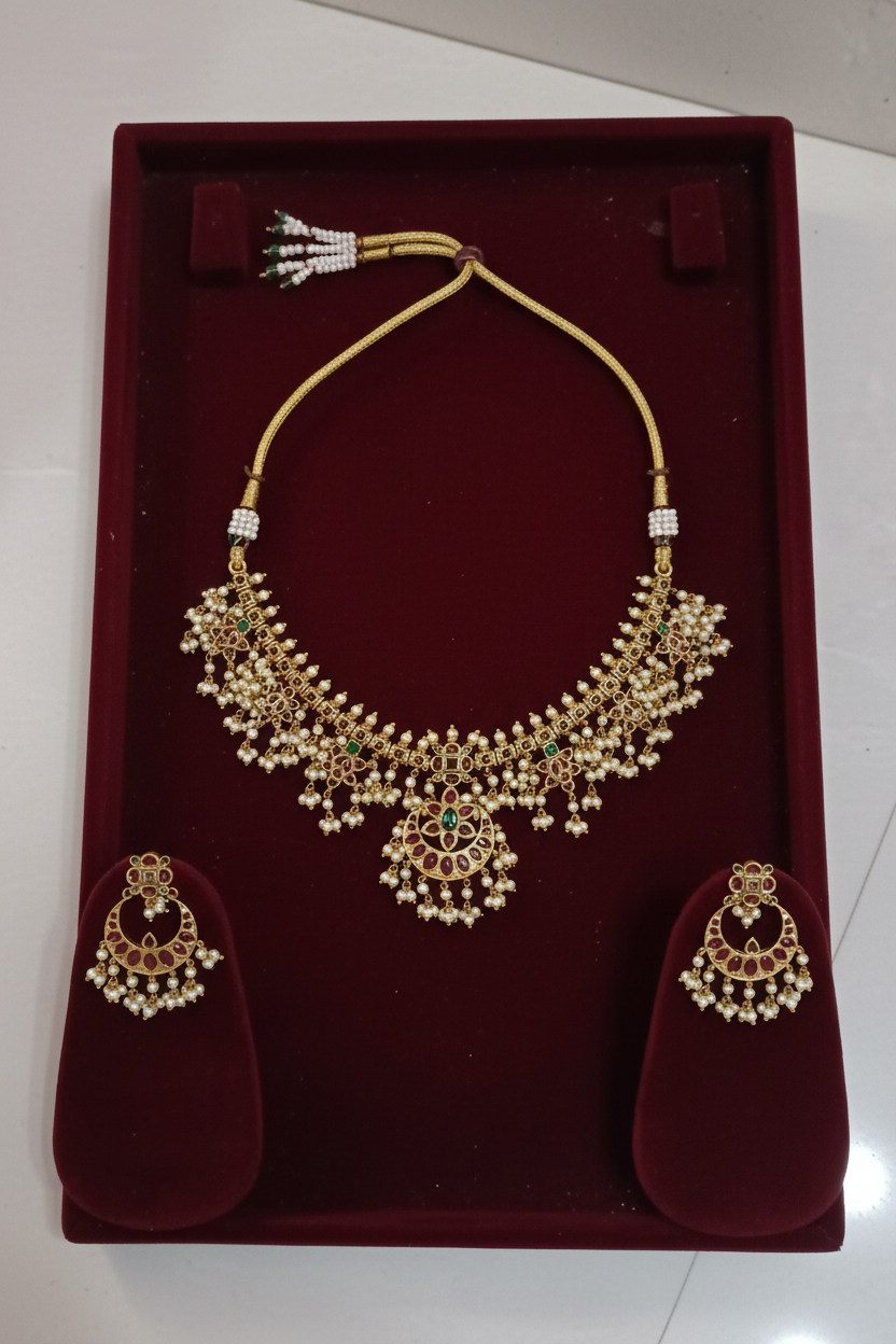 Multicolor Leela Guttapusalu Necklace set