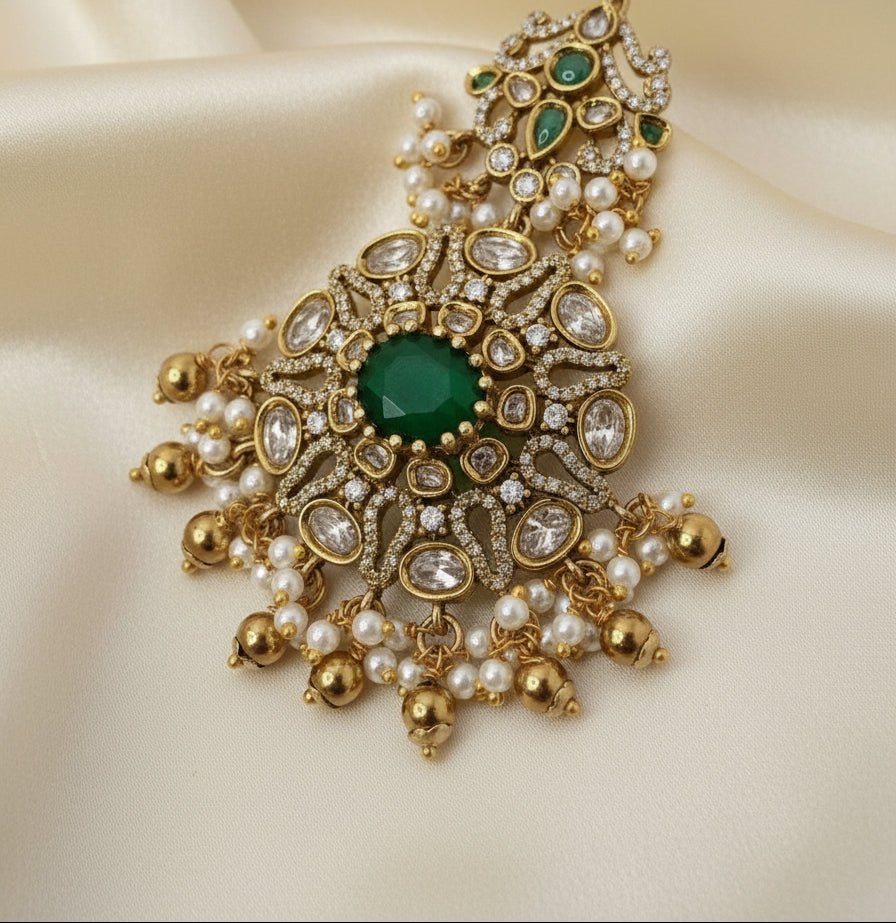 White Aadhya Elephant Choker Set